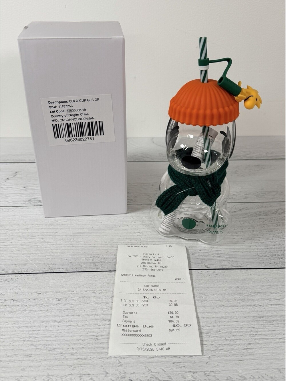 Snoopy Glass Cold Cup – Peanuts x Starbucks 2026 Limited Edition 100% Authentic